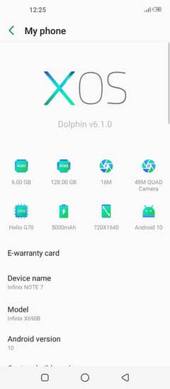 infinix not 7 6/128  condition 10/10new all ok 2 doul sim pta approved