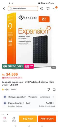 Protable Extranal Hard drive 2Tb Fast Speed Few month use Price 18k