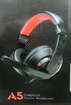 A5 Computer Stereo Headphones Dual Pin Wired Headset With Stic