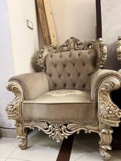5-Seater Chinyoti Sofa Set with 3 Side Tables