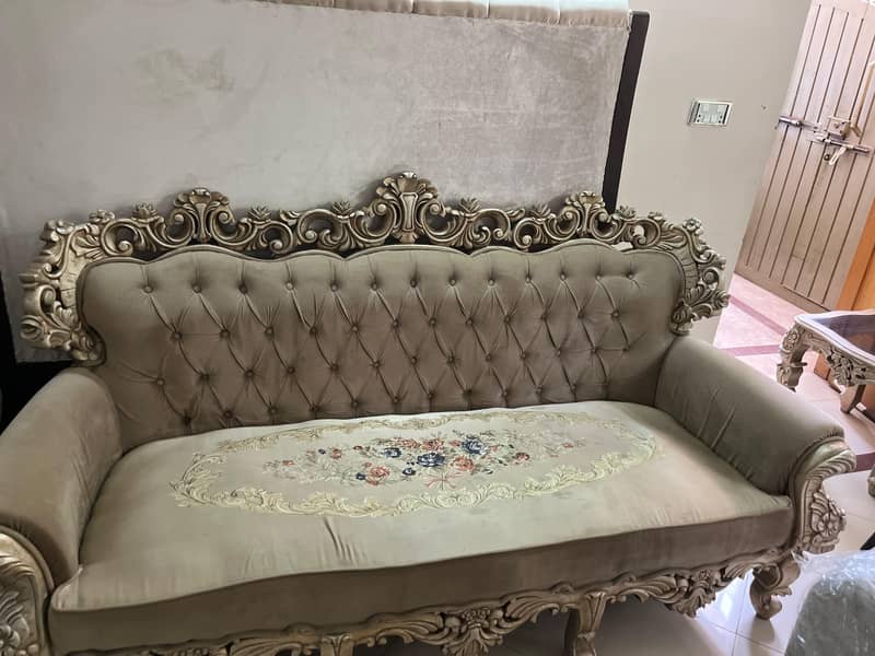 5-Seater Chinyoti Sofa Set with 3 Side Tables 4