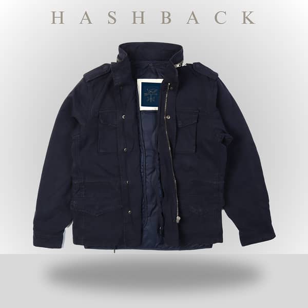 HashBack Men's Classic Field Jacket with Detachable Quilted Liner and Hood - 100% Cotton Vintage Outerwear
