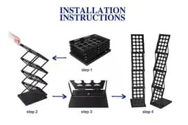 Brochure display stand, Folding catalogue holder, Magzine shelf, Rack