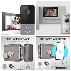 audio video door phone main gate electric lock burglar alarm system