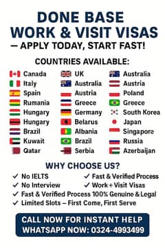 Done Base Visas – Canada | UK | Europe | Gulf – Fast Process