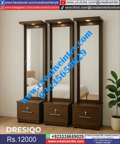 Dressing tabl Cupboard Almari Wardrobe bed set single IronStand mirro