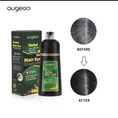 AUGEAS 500ML Black Hair Shampoo Permanent Hair Color Shampoo, Hair Dy