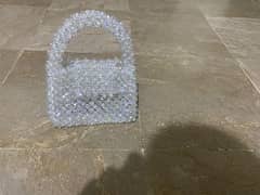 crystal beaded handbag one time used