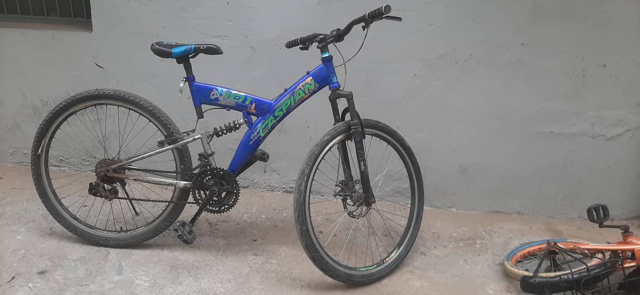 caspain cycle with both gears , both suspension and and front disk 0