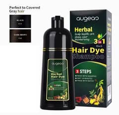 AUGEAS 500ML Dark Brown  Hair Shampoo Permanent Hair Color , Hair Dye