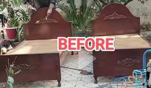 change old bed design into new design/repair old bed/change bed design