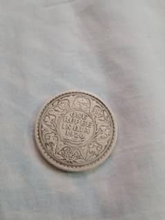 5 old British India Silver 1 Rupee Coins (1912–1920) –Collectibles