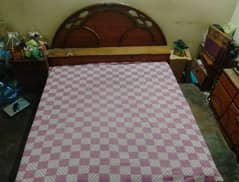 Wooden Double Bed with sale with mattress