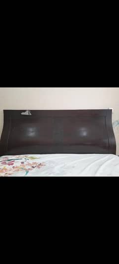 wooden King sized bed set-with mirror and  side tables