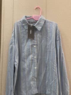 Blue button down with stripes BRAND NEW with tag