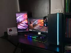 Gaming Pc with rgb and dual monitor full setup 32gb ram i7 and gpu ssd