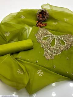 3pcs women unstitched hand embroidered suit