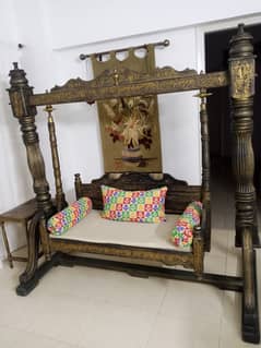 2 seater wooden jhoola