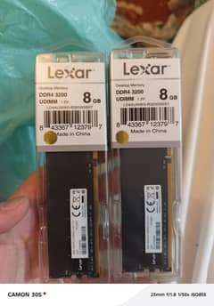 Lexar 16 GB 3200MHZ 2 Sticks 8 GB  DDR4 Ram like new