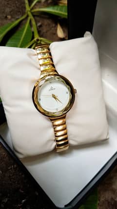 Luxury elegant golden wrist watch for women