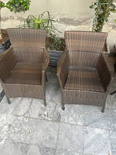 Rattan chairs and table
