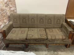 3+1+1 sofa set solid wood good condition