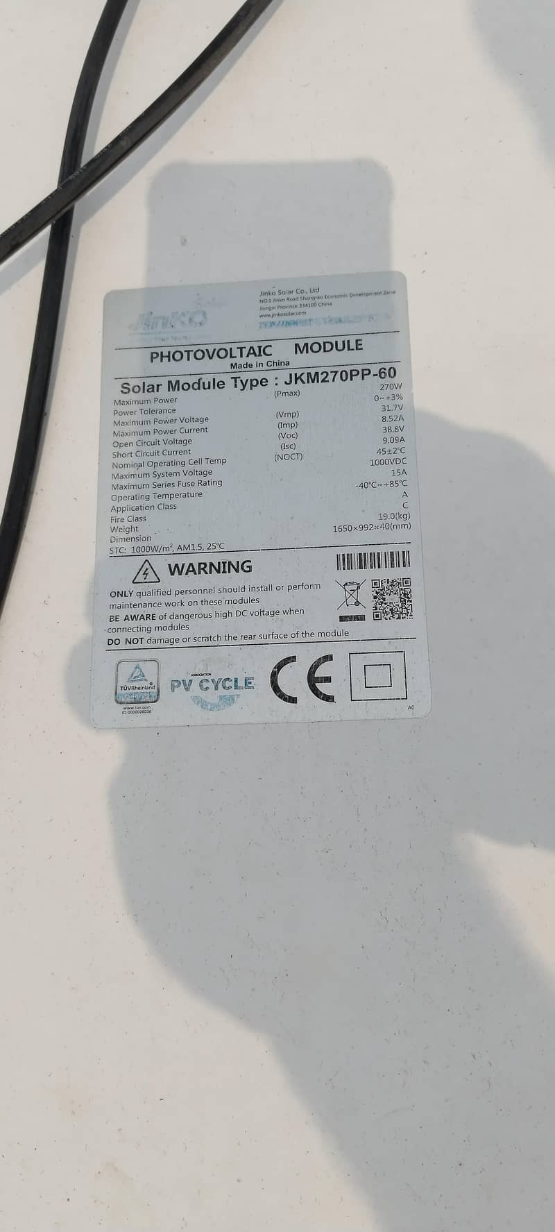 solar panel jinko 1