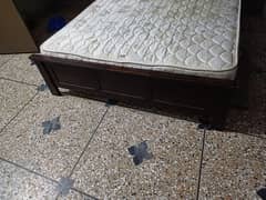 pure wood double bed full set with mattress