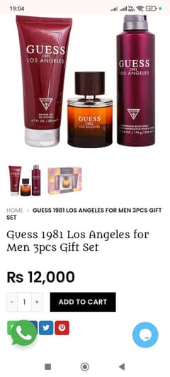 guess 1981 Loss Engles for men gift pack 3 in one