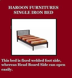 single Iron bed durable Ready for. Delivery Today available