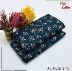 2Pcs women unstitched printed suit with Cash On Delivery