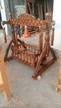 Handicraft wooden BABY CRADLE