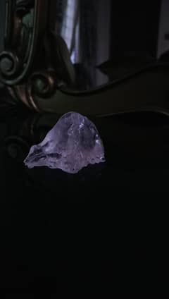 A rock Salt of Himalayan Pink Salt witha dead Sunflower plant