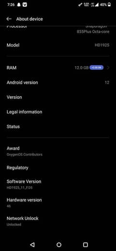 One plus 7T pro 5G PTA Aprroved