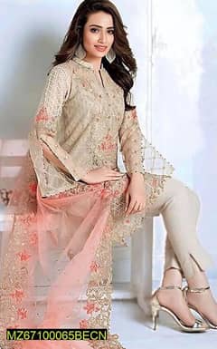 3 PCs unstitched Embroidery lawn suit