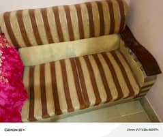 "Wooden Sofa Set for Sale – Excellent Condition"