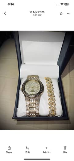 Golden watch braclet
