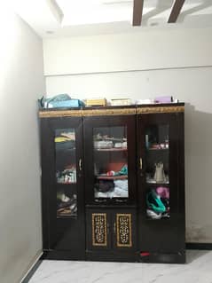 Wooden Divider/showcase / Cabinet with Glass Doors