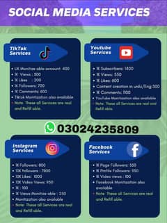All Socail Media Services At cheap price
