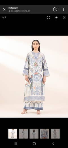 saphire embroieded medium lawn dress