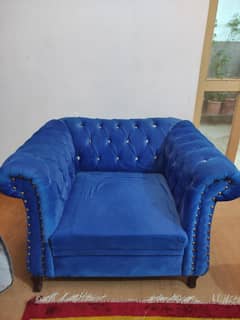 7 Seater With Dewan In Royal Blue Color Sofa set