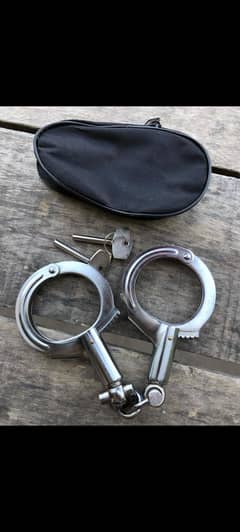 Professional Double Lock Steel Nickel Plated Police Handcuffs
