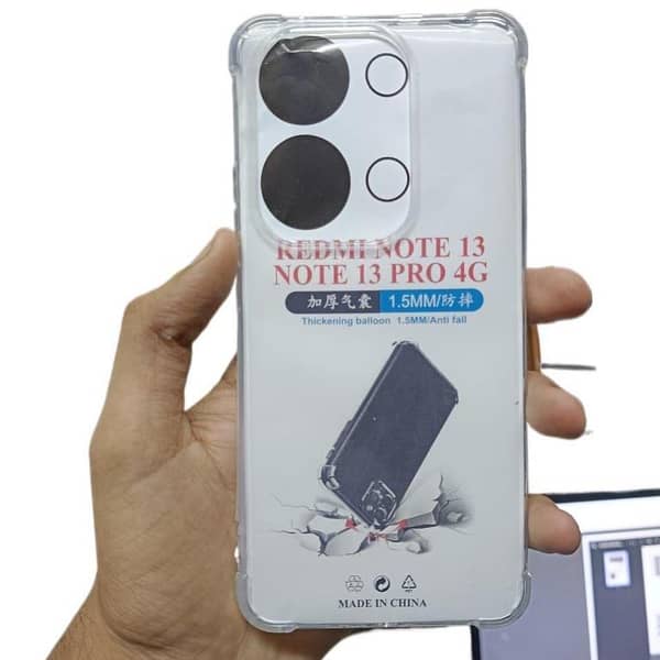 Redmi Note 13 Pro Transparent Jelly Bumper Back Cover with 1.5mm Anti-Shock Protection and Corner Guards