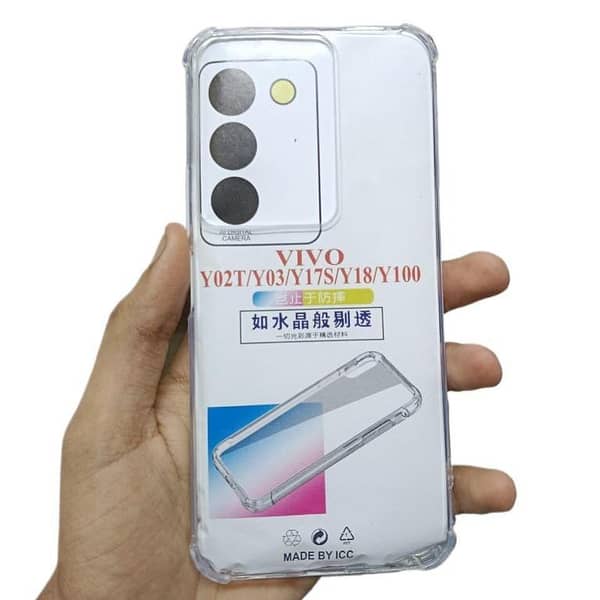 Vivo Y100 Transparent Bumper Back Cover for Shock Protection