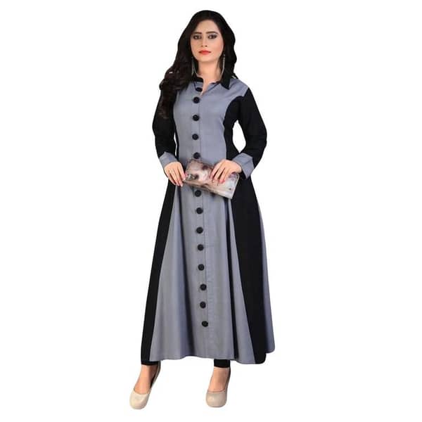 Stitched Linen Long Frock by Ghazi Fabric