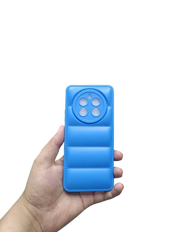 Soft Puffer Down Jacket Case for Realme 12 Plus 5G / 12 4G – Camera Protection Included
