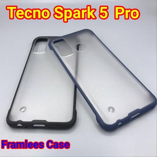 Soft Matt Solid Back Cover for Tecno Spark 5 Pro, Camon 15, Infinix Hot 9 - Anti Shock Protection Case