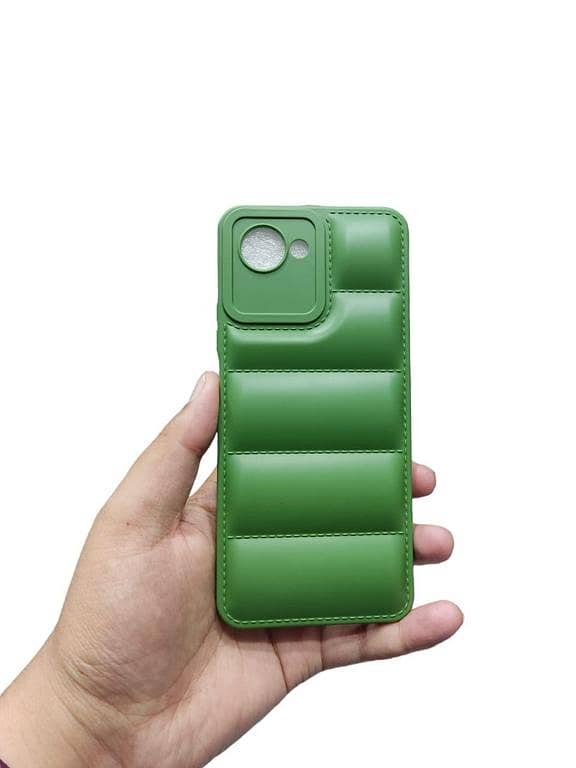 Camera Protection Back Cover and Phone Case for Realme C30 - Soft Puffer Down Jacket Design