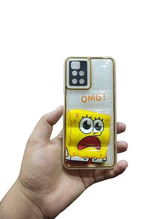 Mickey Hello Kitty Cartoon Puffer Jacket Back Cover for Redmi 10 - Camera Protection Case