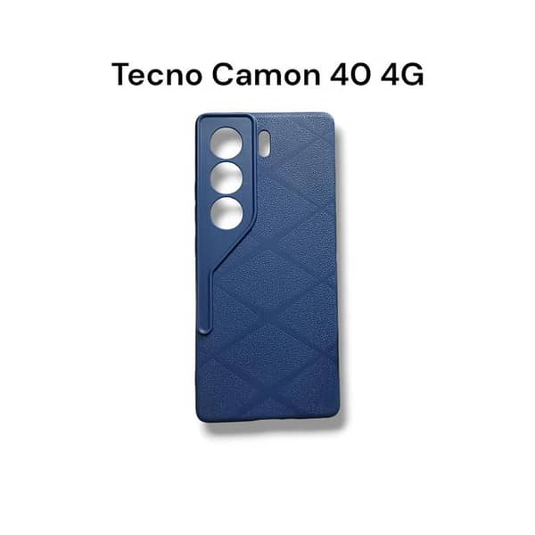 Tecno Camon 40 4G Soft Leather Texture Silicone Case with Camera Protection